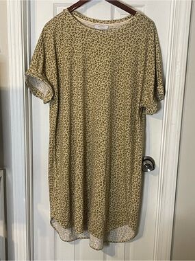 New Directions Studio Leopard-Print Dress in Beige and Tan
